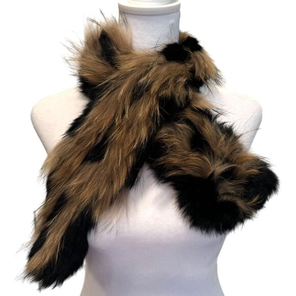 Lorenzo Rabbit 70% and Racoon 30% Scarf Made in Italy Brand New - Picture 1 of 4